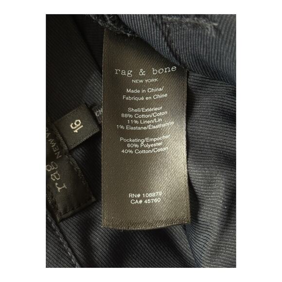 Rag & Bone Pants cropped wide legs navy blue size 16 - Picture 5 of 6